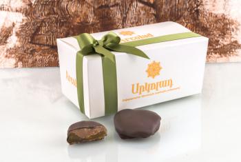 Chocolate coated dried apricot with milk gianduja, 200 g Chocolate coated dried apricot with milk gianduja, 200 g