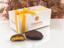 Chocolate coated dried peach with marzipan, 250 g